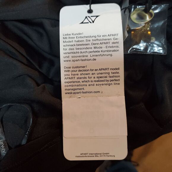 Apart Dress Womens 8 Black Gold Stud Rhinestone Long Formal Ball Sleeveless Gown - Picture 5 of 12